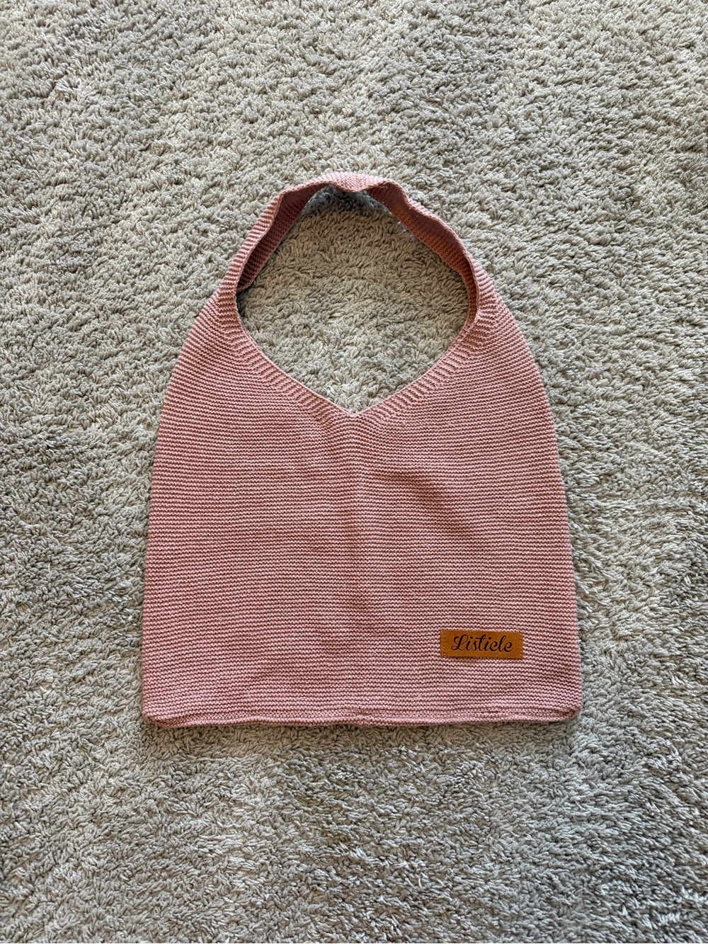 Listiele Pink Knit Shoulder Bag